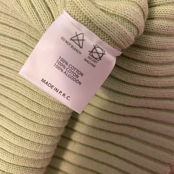 Brandy Melville Light Green Bridget Knit Collared Crop Top - Size S - Picture 5 of 5